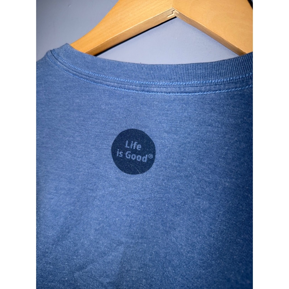 Life is‎ Good Mens Crusher Tee Long Sleeve Christmas Jeep Graphic Blue Large L - Picture 4 of 5
